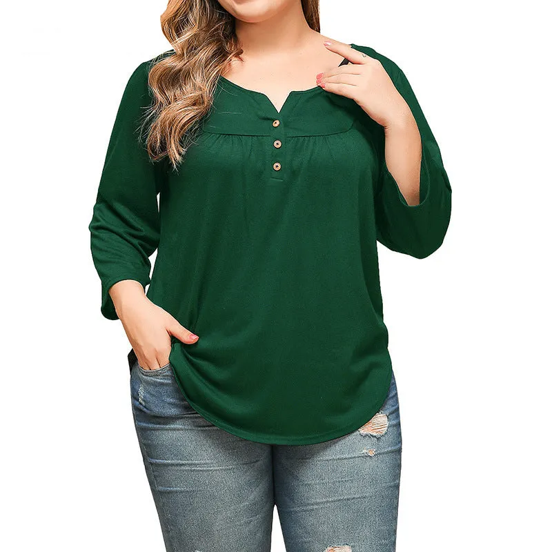 Large Size Loose Casual Classic Knit Long Sleeve Top