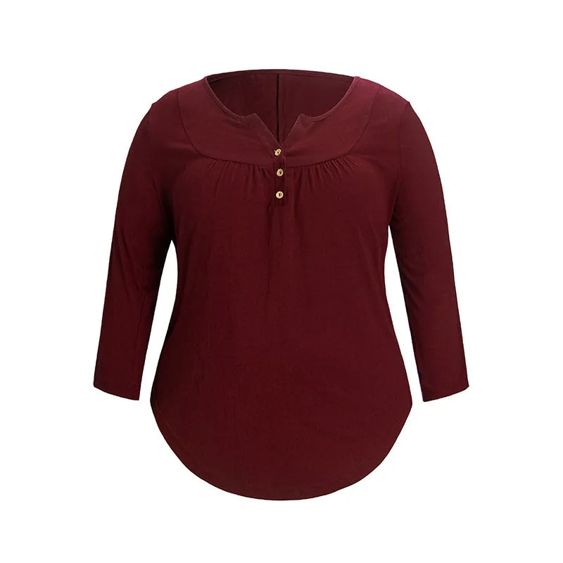 Large Size Loose Casual Classic Knit Long Sleeve Top
