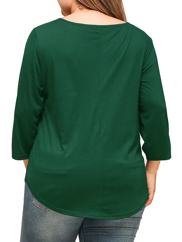 Large Size Loose Casual Classic Knit Long Sleeve Top