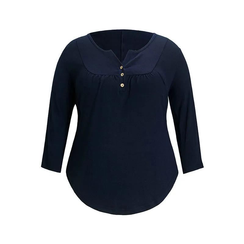Large Size Loose Casual Classic Knit Long Sleeve Top