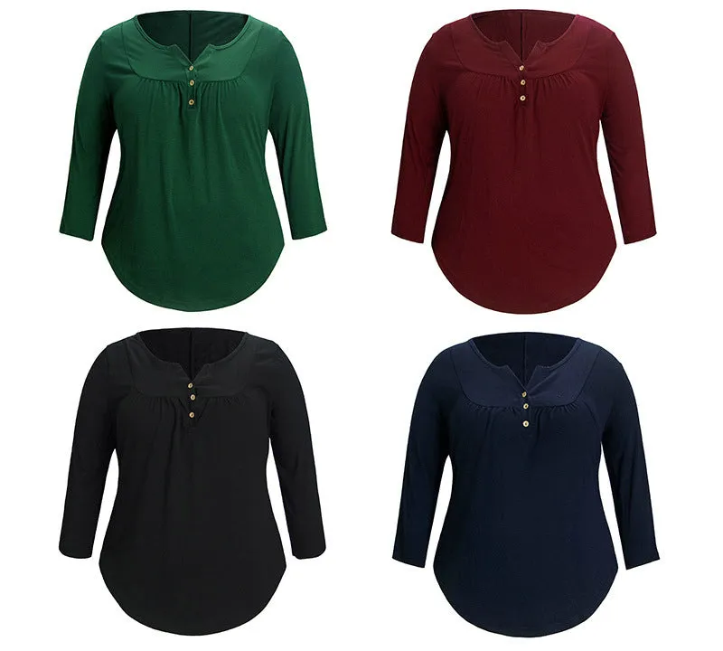 Large Size Loose Casual Classic Knit Long Sleeve Top