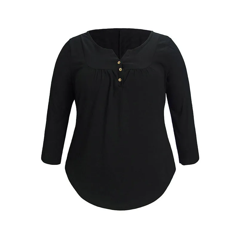 Large Size Loose Casual Classic Knit Long Sleeve Top