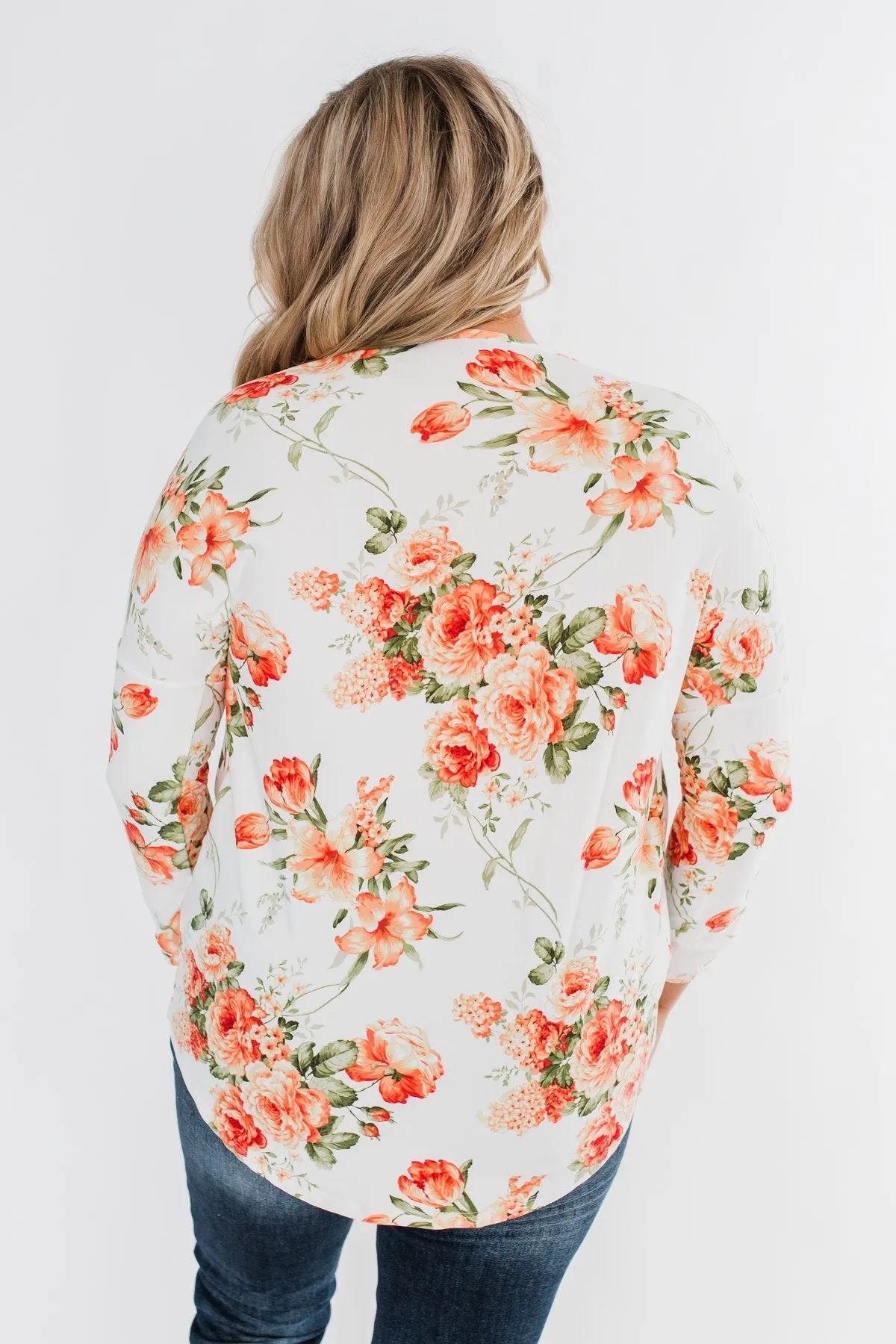 Lead Me In Love Floral Twist Top- Ivory