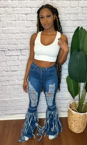 Leslie Distressed Bell Bottoms