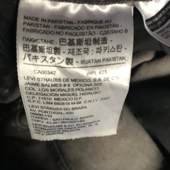 Levi’s 711 Skinny Size 28 Charcoal Color Jeans