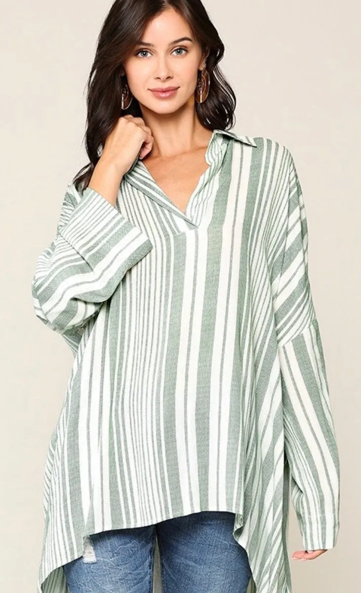 Long Sleeve Striped Tunic