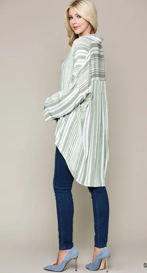 Long Sleeve Striped Tunic