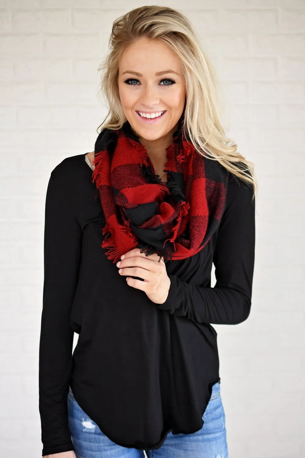Long Sleeve V-Neck Top ~ Black