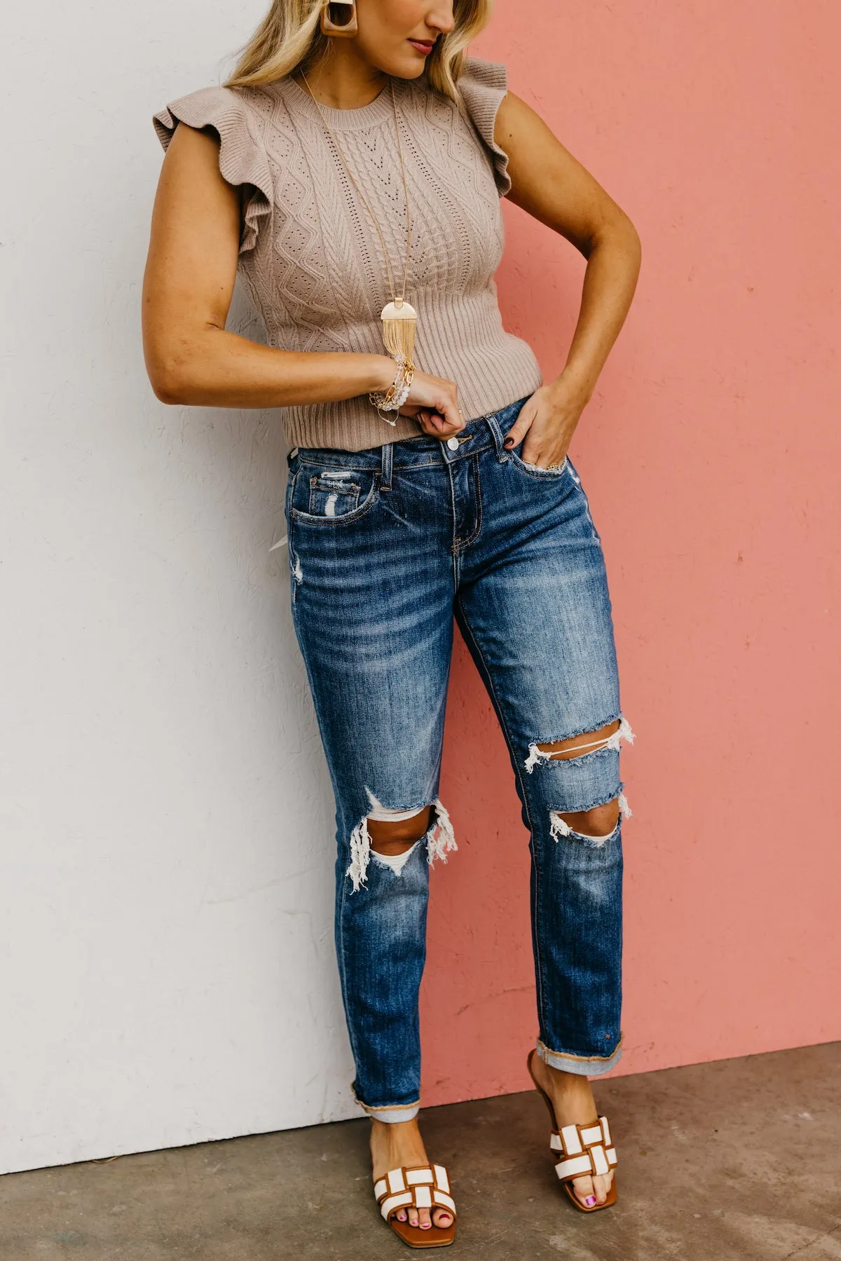 Lovervet by Vervet Denim | The Sandra Distressed Boyfriend Denim