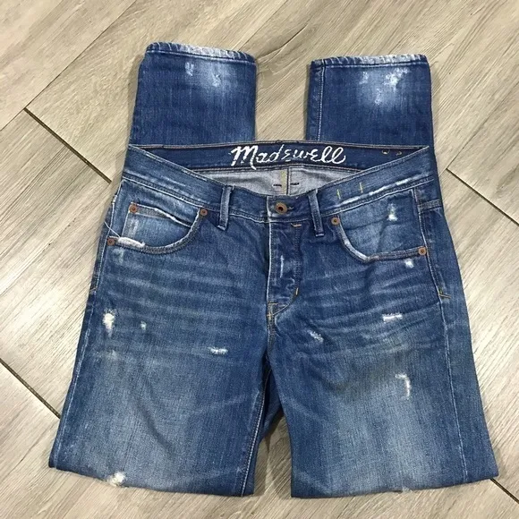 Madewell Distressed Button Fly Boyfriend Jeans