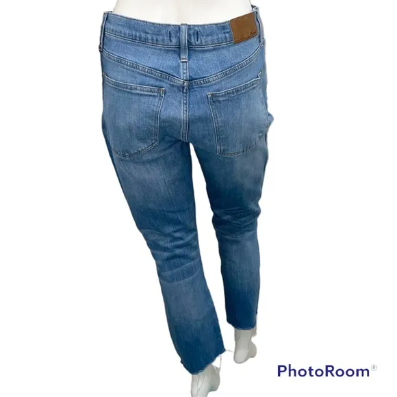 Madewell High Rise Slim Crop Boyjean Dover Wash Raw Hemmed Edition - Size 29