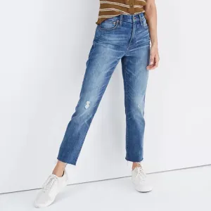 Madewell High Rise Slim Crop Boyjean Dover Wash Raw Hemmed Edition - Size 29