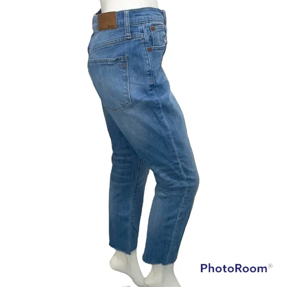 Madewell High Rise Slim Crop Boyjean Dover Wash Raw Hemmed Edition - Size 29