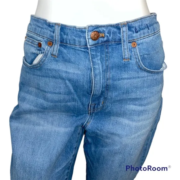 Madewell High Rise Slim Crop Boyjean Dover Wash Raw Hemmed Edition - Size 29