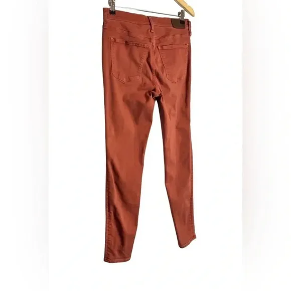 Madewell | Skinny Garment Dyed Jeans Button Fly Burnt Sienna Mid Rise EUC