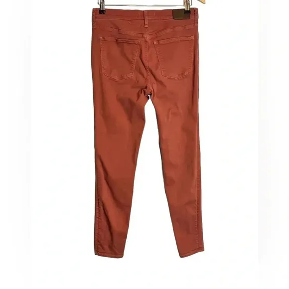Madewell | Skinny Garment Dyed Jeans Button Fly Burnt Sienna Mid Rise EUC
