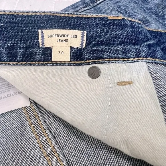 Madewell Superwide Leg Jeans in Concho Wash Size 30