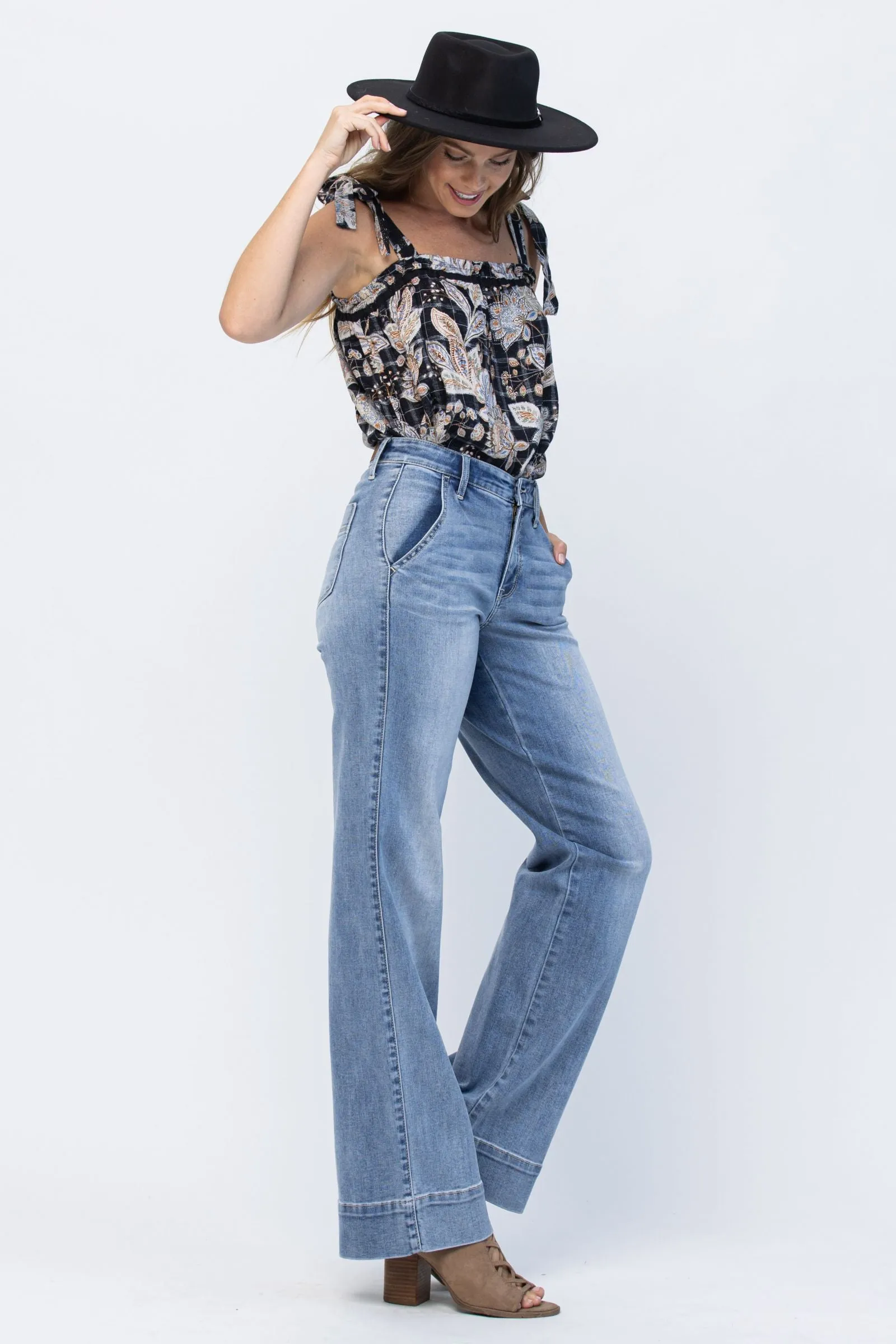 Make Them Stare Judy Blue Wide Leg Jeans
