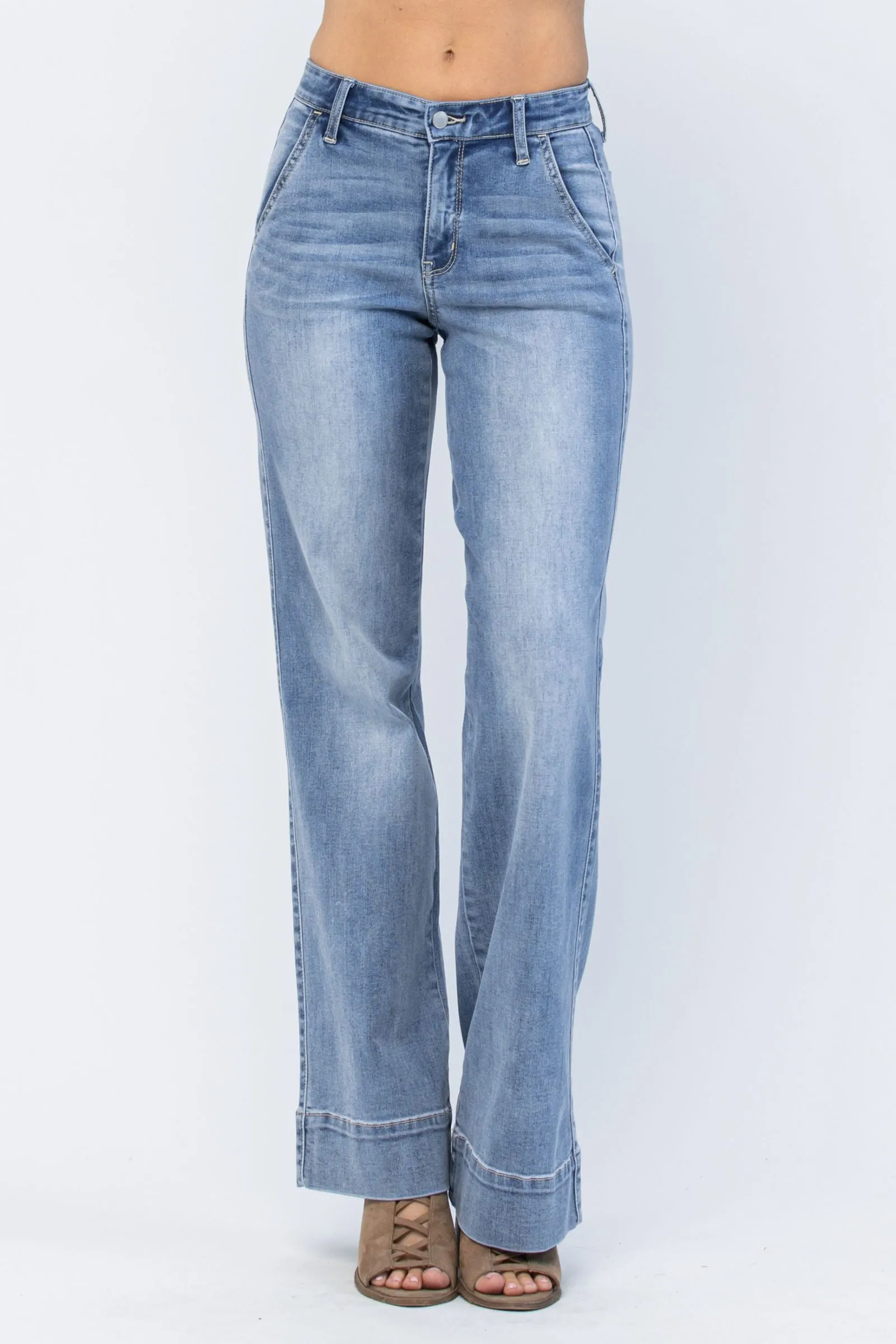 Make Them Stare Judy Blue Wide Leg Jeans