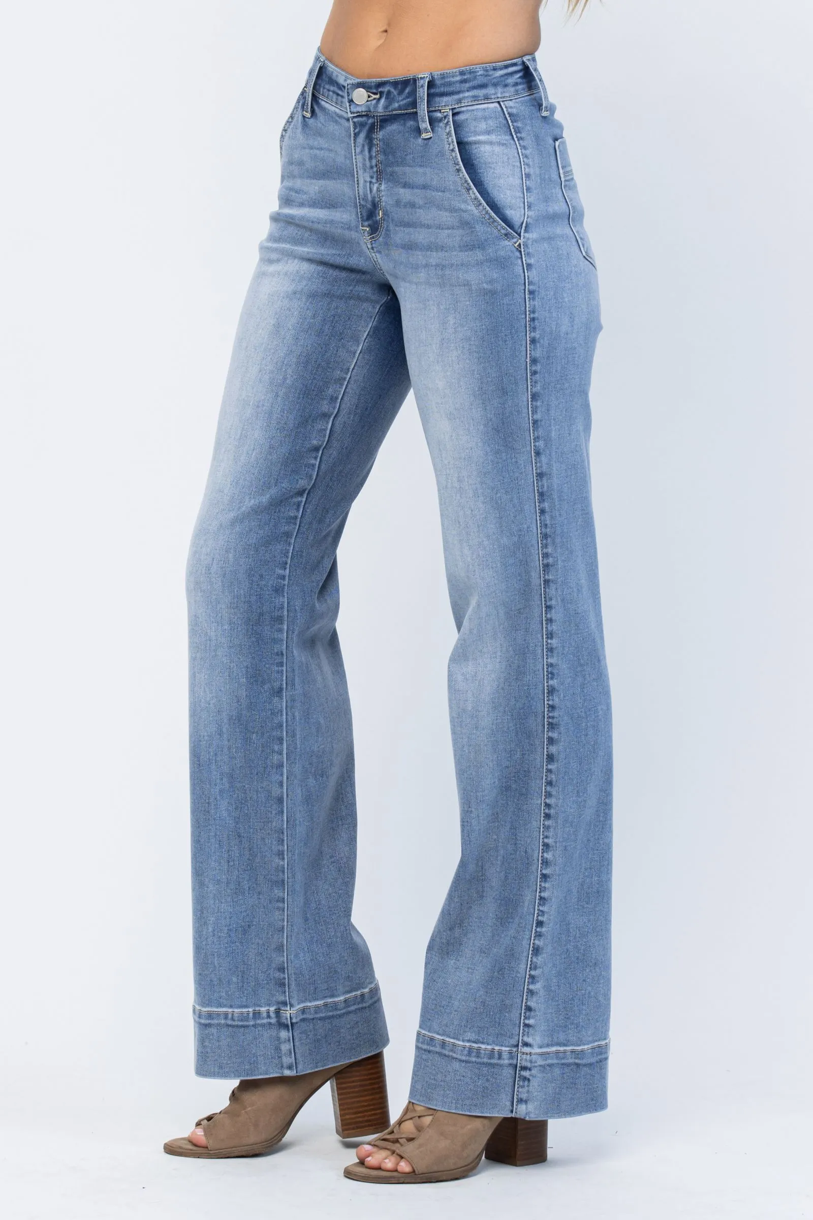 Make Them Stare Judy Blue Wide Leg Jeans