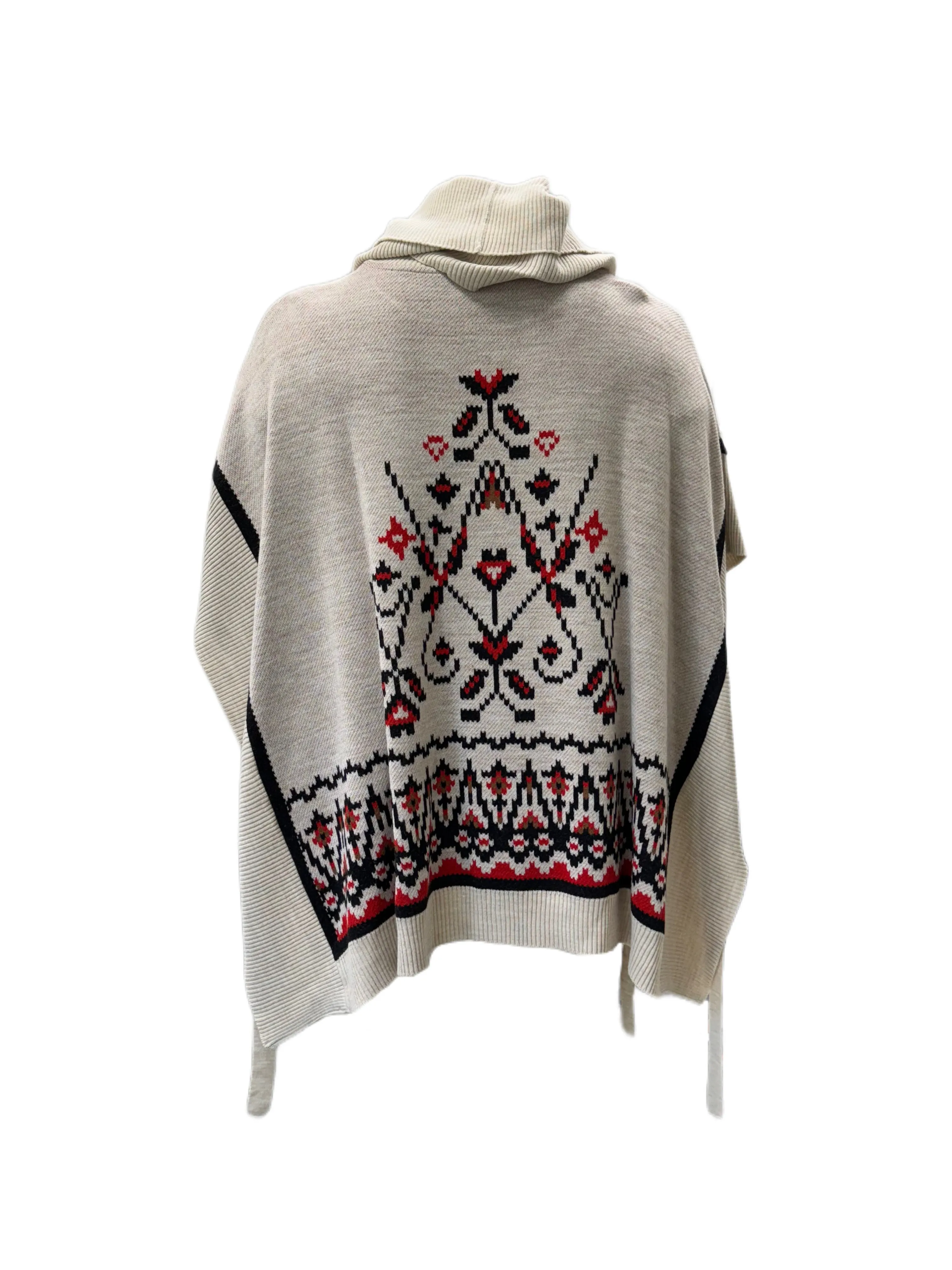 Marina Rinaldi Women's Beige Ubertoso Pullover Poncho Sweater NWT