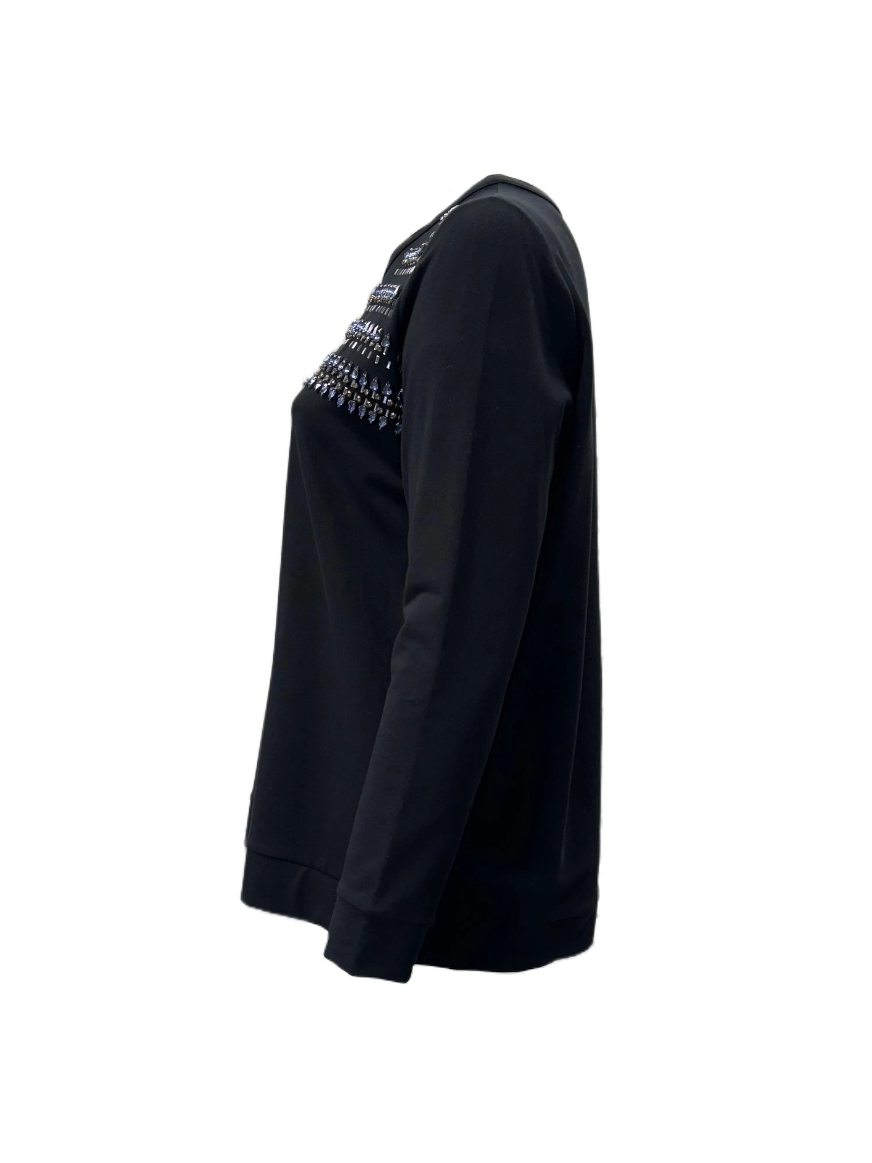 Marina Rinaldi Women's Black Oleandro Pullover Sweatshirt NWT