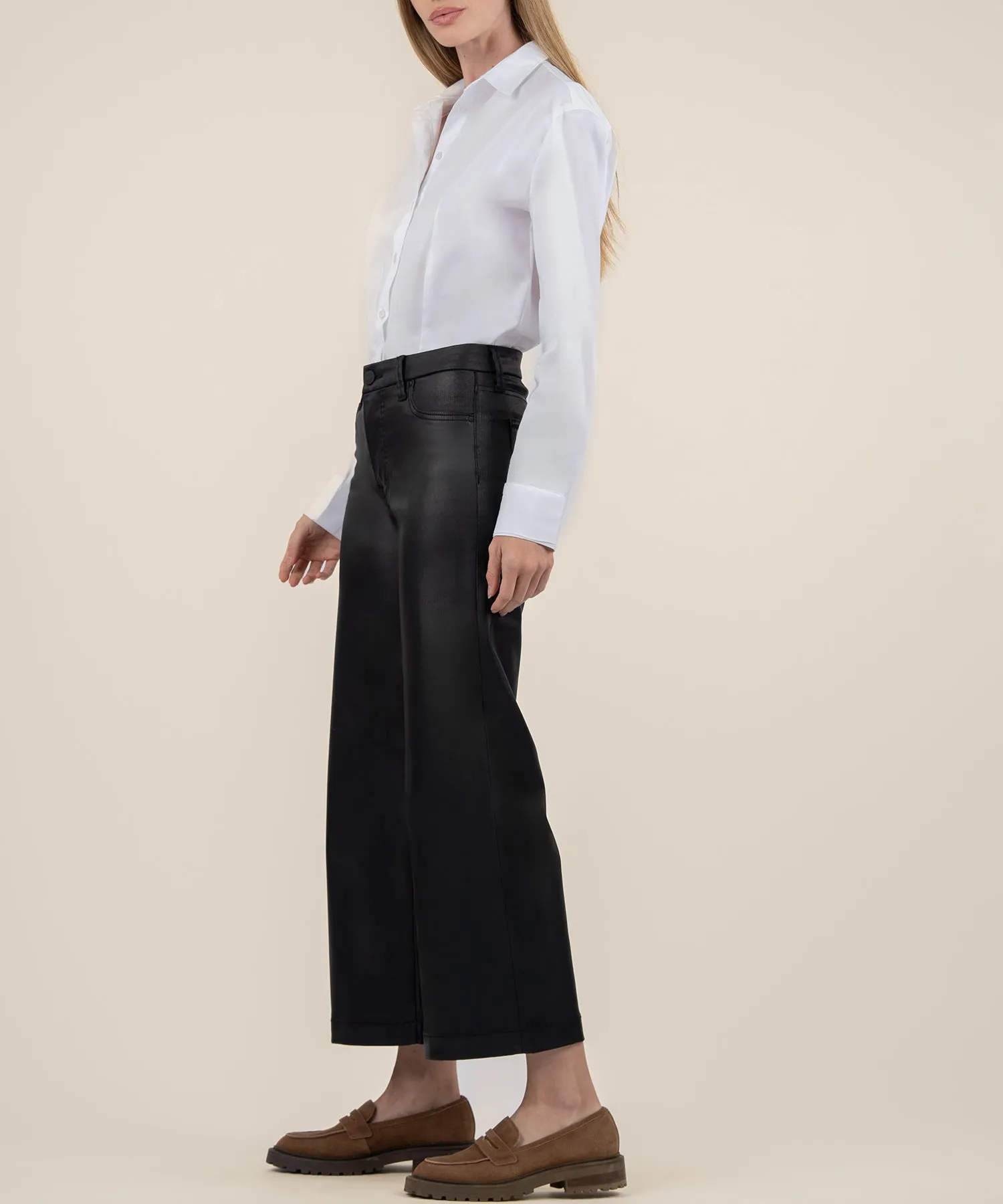 Meg Coated High Rise Wide Leg - FINAL SALE