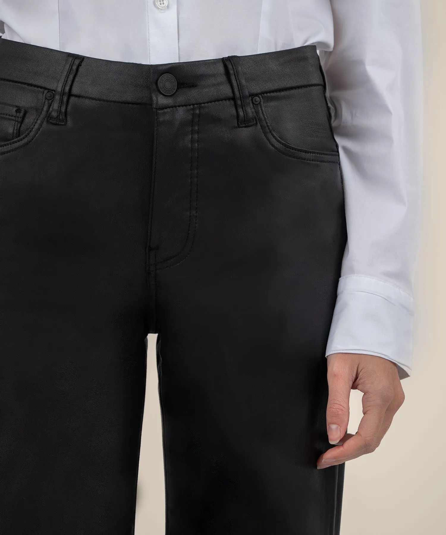 Meg Coated High Rise Wide Leg - FINAL SALE