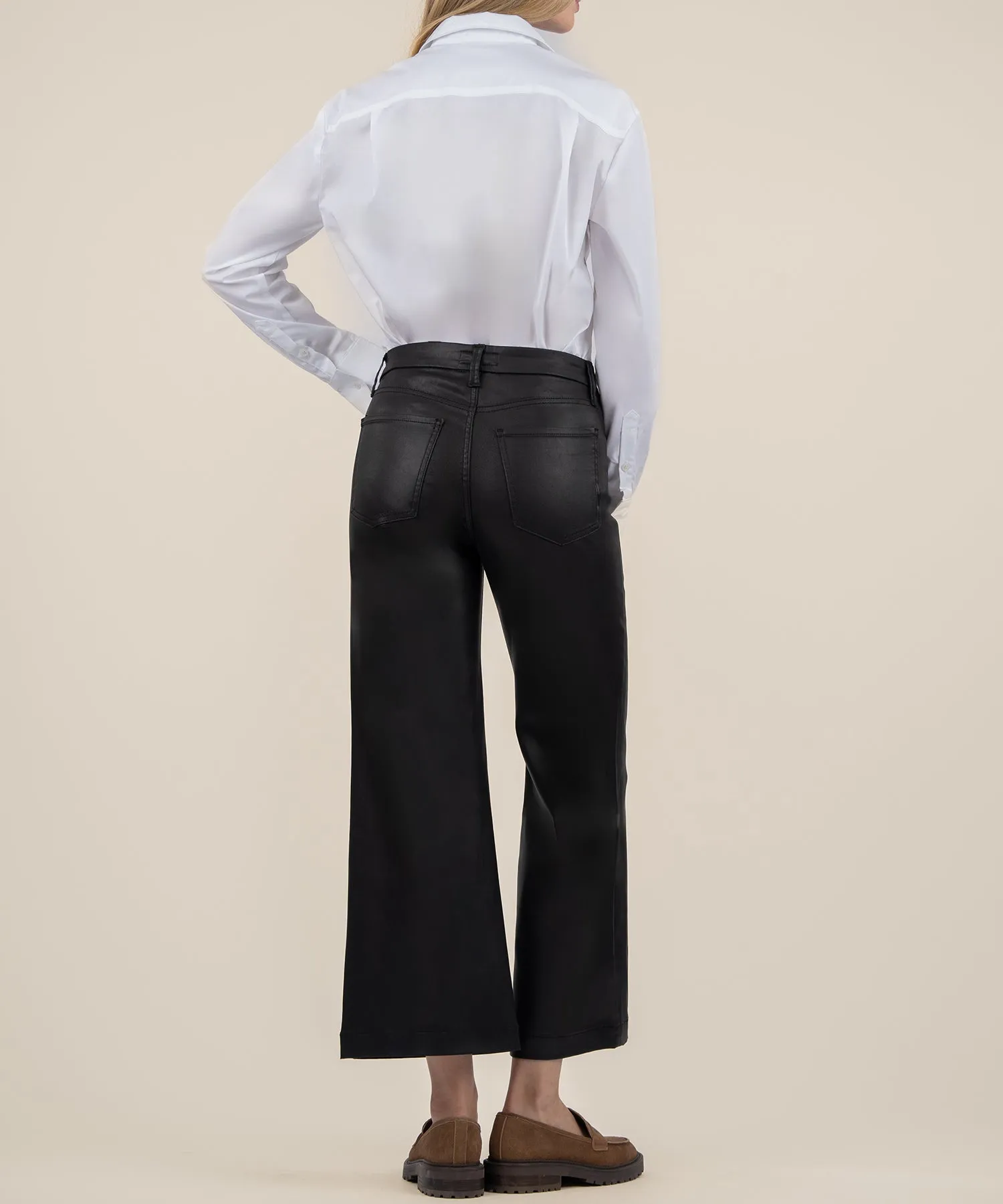 Meg Coated High Rise Wide Leg - FINAL SALE