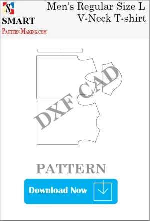 Men's V Neck T-shirt Downloadable DXF/CAD Pattern