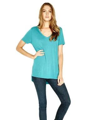 Michael Lauren Tennessee V-Neck Top in Lagoon