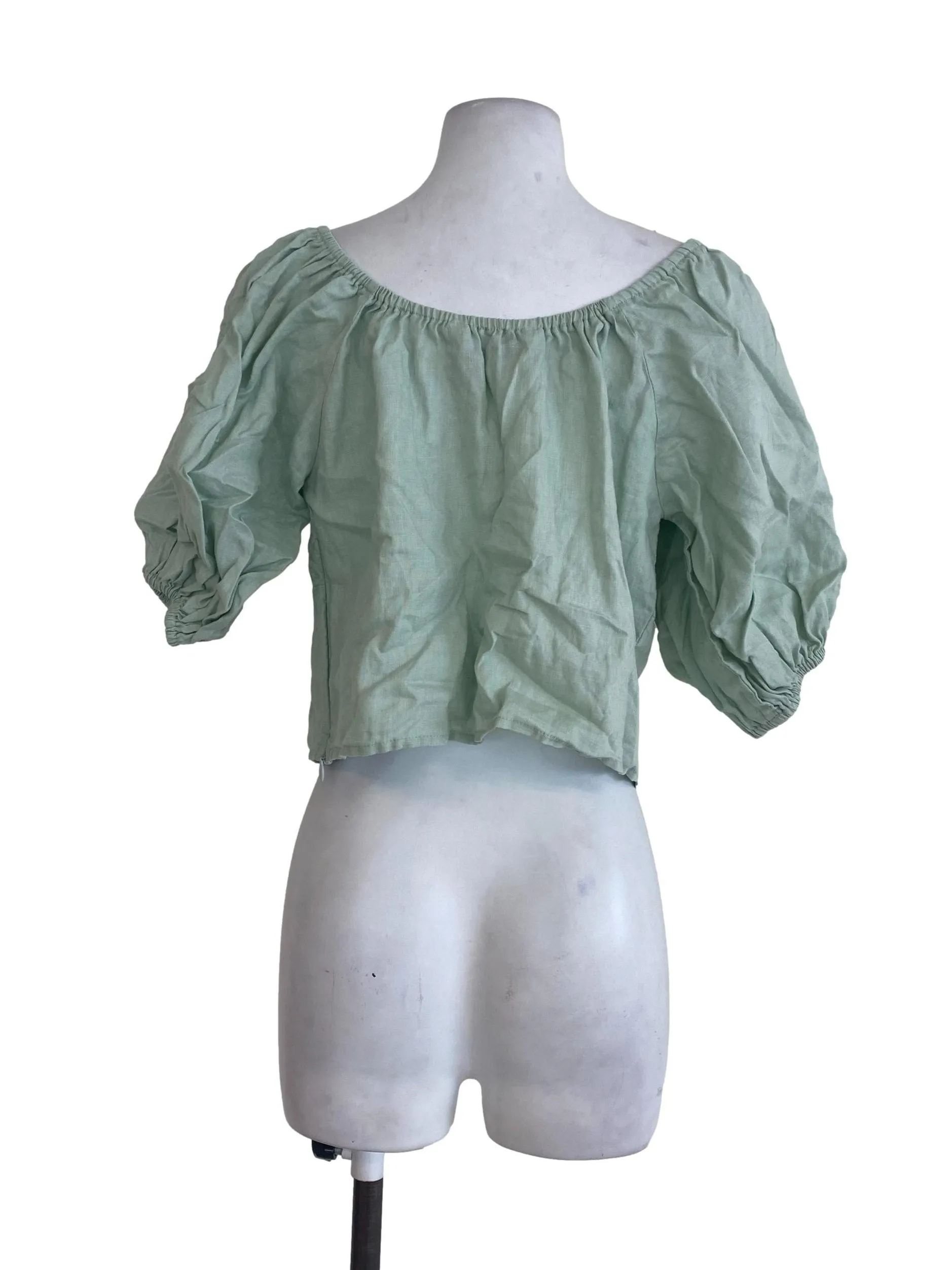 Mint Puffy Sleeve Top