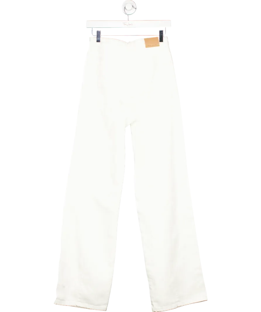 Mint Velvet Cream Workable Wide Jeans UK 8