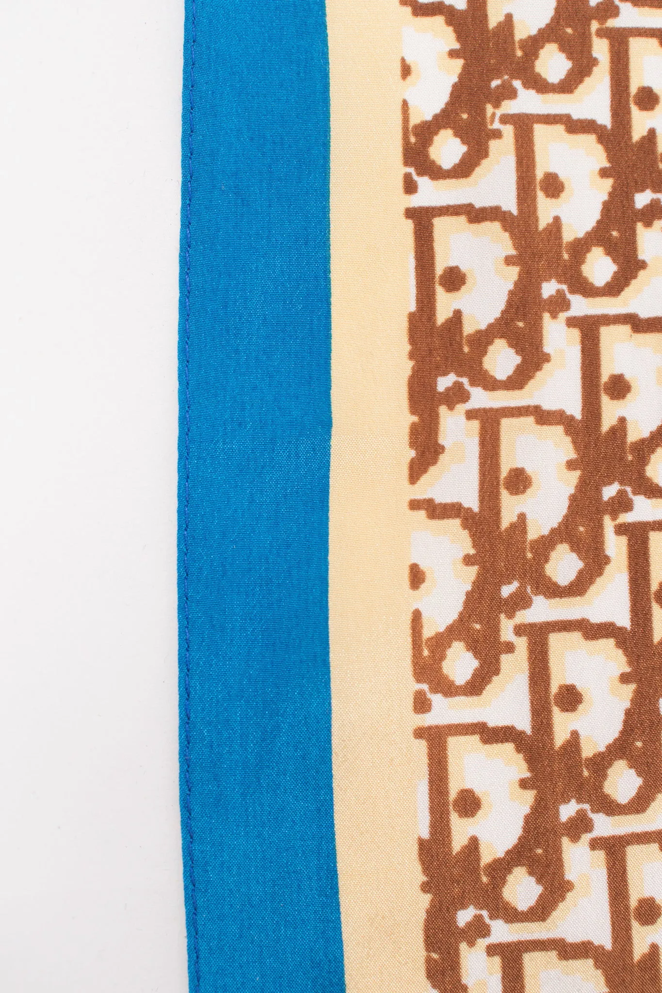 Monogram Print Tan Skinny Scarf
