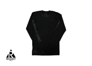 Neck Scroll L/S Tee "Black On Black"