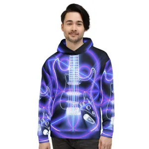 Neon Guitar Geometry STR All-Over Print Hoodie