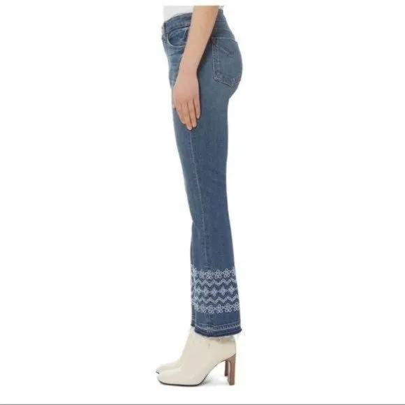 NEW Derek Lam 10 Crosby Womens Jane Medium Wash Flip Flop Flare Leg SIZE 24