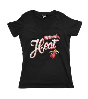 New ERA Miami HEAT Liquid Silver V-Neck