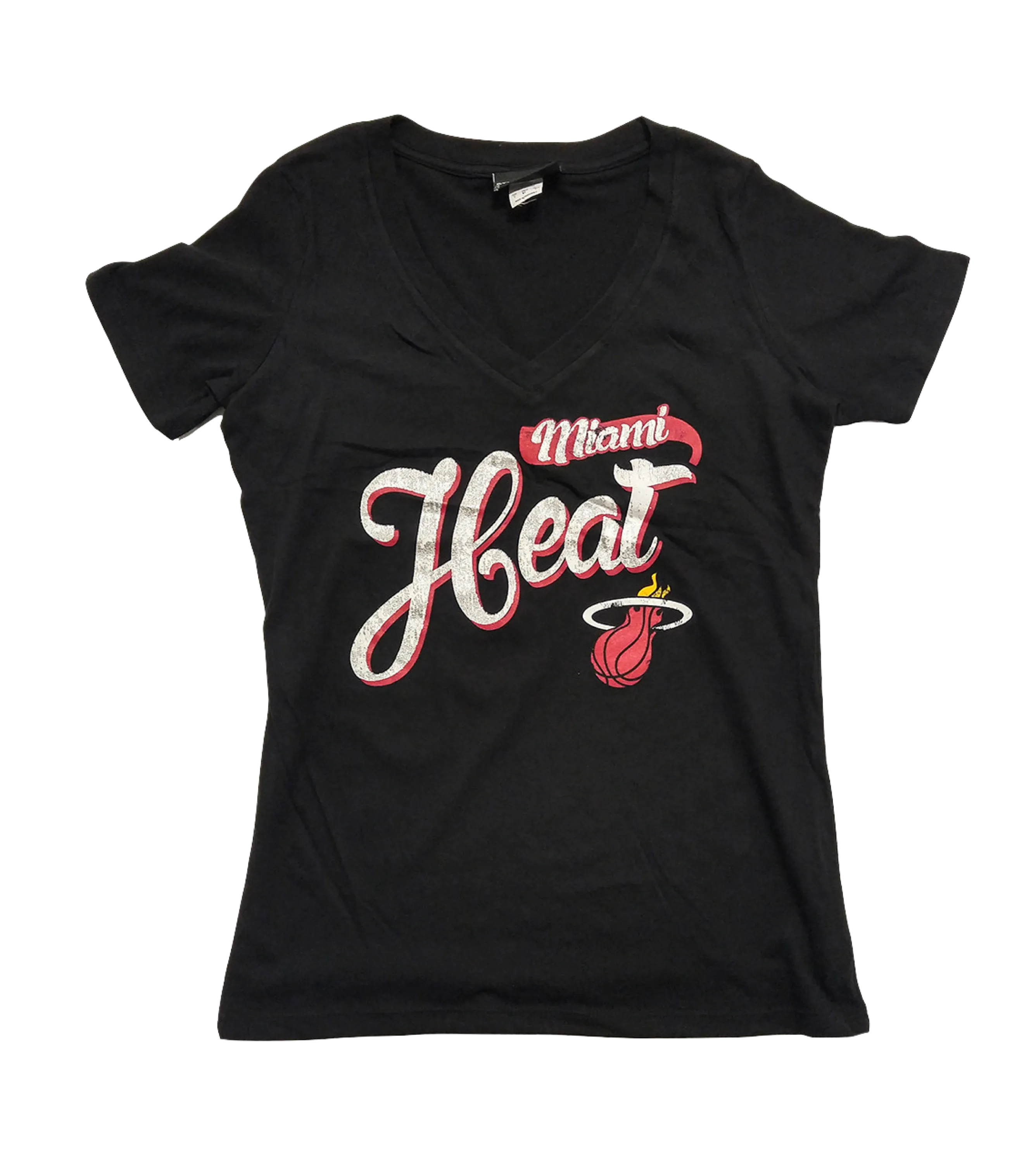 New ERA Miami HEAT Liquid Silver V-Neck