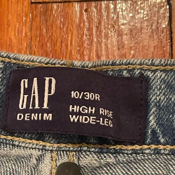 New GAP Women’s Denim Two-Tone High Rise Wide Leg Jeans SZ 10/30R