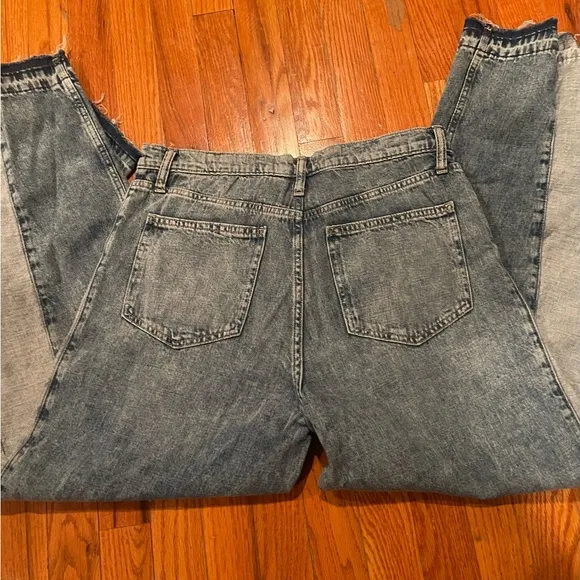 New GAP Women’s Denim Two-Tone High Rise Wide Leg Jeans SZ 10/30R