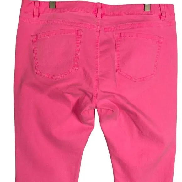 NWOT Vineyard Vines Highlighter Pink Jeans, Women's size 14, 5 pockets, 2P0149