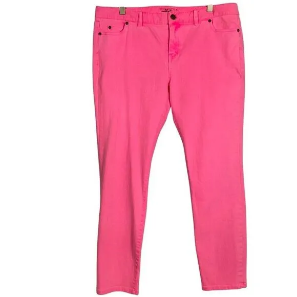 NWOT Vineyard Vines Highlighter Pink Jeans, Women's size 14, 5 pockets, 2P0149