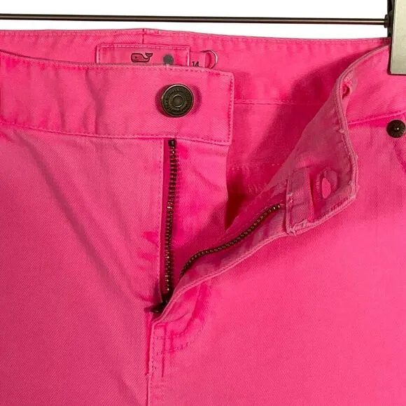 NWOT Vineyard Vines Highlighter Pink Jeans, Women's size 14, 5 pockets, 2P0149