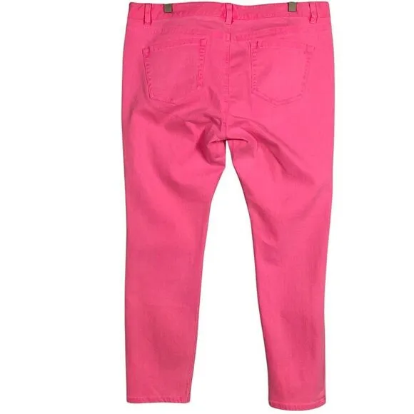 NWOT Vineyard Vines Highlighter Pink Jeans, Women's size 14, 5 pockets, 2P0149