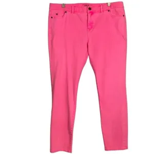 NWOT Vineyard Vines Highlighter Pink Jeans, Women's size 14, 5 pockets, 2P0149