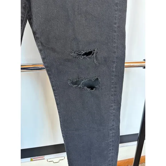 NWT Free People We the Free Boyfriend Bren Distressed Black Magic Jeans Women 31