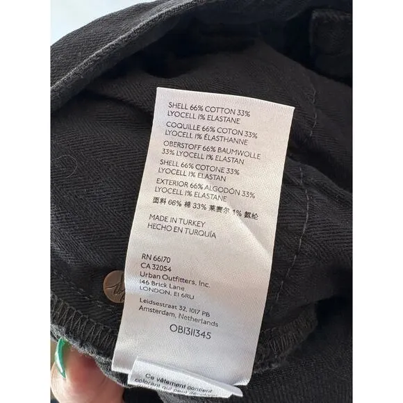 NWT Free People We the Free Boyfriend Bren Distressed Black Magic Jeans Women 31