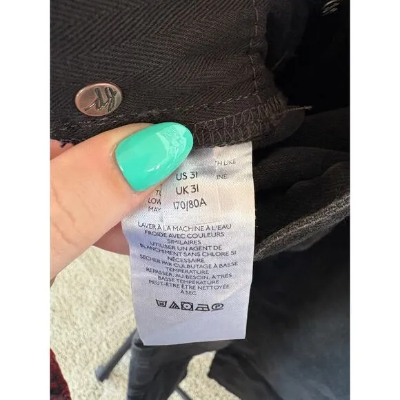 NWT Free People We the Free Boyfriend Bren Distressed Black Magic Jeans Women 31