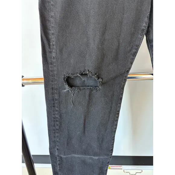 NWT Free People We the Free Boyfriend Bren Distressed Black Magic Jeans Women 31